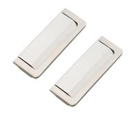 TOP-MAX 2 Pack Zinc Alloy Concealed Flush Pull Handles, Recessed Cabinet & Drawer Grips, 96mm Hole Spacing for Furniture Doors (Brushed)