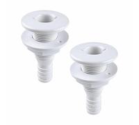 TOP-MAX 2 Pcs Thru Hull Fitting, Nylon Drain Outlet Plug High-Seal Corrosion-Resistant High-Stability for Marine Piping Yacht Bilge Drain