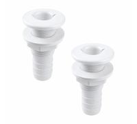 TOP-MAX 2 Pcs Thru Hull Fitting, Nylon Drain Outlet Plug High-Seal Corrosion-Resistant High-Stability for Marine Piping Yacht Bilge Drain