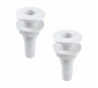 TOP-MAX 2 Pcs Thru Hull Fitting, Nylon Drain Outlet Plug High-Seal Corrosion-Resistant High-Stability for Marine Piping Yacht Bilge Drain