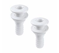 TOP-MAX 2 Pcs Thru Hull Fitting, Nylon Drain Outlet Plug High-Seal Corrosion-Resistant High-Stability for Marine Piping Yacht Bilge Drain