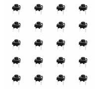 TOP-MAX 20Pcs 2 Pin Tactile Switch 6x6x5mm Micro Momentary Tact Switch Push Button Switch for PCB Breadboard Circuit Control Audio Video Volume Dimming Spot Welding Equipment (Black Square)