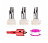 TOP-MAX 3 Sets Automatic Pig Water Dispenser Kit, Stainless Steel Pig Nipple Waterer with Plastic Water Tank Connectors, Hole Opener and Tape for Sows, Goats, Swine, Piglets