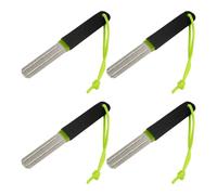 TOP-MAX 4 Pack Handle Portable Fishing Sharpeners, Double Sided Fishing Hook Sharpener for Fixing Hooks, Polishing Lines, Adjusting Drifts (Black-Green)