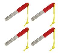 TOP-MAX 4 Pack Handle Portable Fishing Sharpeners, Double Sided Fishing Hook Sharpener for Fixing Hooks, Polishing Lines, Adjusting Drifts (Red-Yellow)