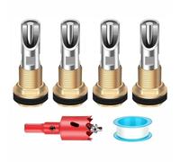 TOP-MAX 4-Pack Pig Nipple Waterer Kit, Stainless Steel Automatic Pig Water Dispenser with 1/2 Inch Brass Tank Connector Hole Opener Tape for Sows Boars Fattening Pigs Sheep Dogs