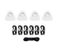 TOP-MAX 4 Pcs D-Ring Patch Kit, Stainless Steel PVC D-Ring Triangle Patch, Bungee Cord and Cord Hooks for Kayak Canoe Inflatable Boat, White