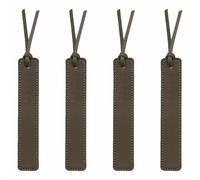 TOP-MAX 4 Pcs Leather Bookmark, Vintage Genuine Leather Bookmarks with Tassel for Book Lovers Readers Writers Mother's Day, Army Green