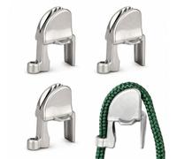 TOP-MAX 4 Pcs Marine Boat Fender Clip, Fits 1 to 1.25 Inch Square Rails | Heavy duty anti-corrosion ABS, fast push-button release, grips bumper ropes tightly, protects hulls during dock mooring