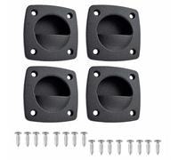 TOP-MAX 4 Pcs Nylon Boat Hatch Latches, Flush Pull Lifting Handle for Marine Yacht Deck Cabinet (Corrosion Resistant, Black)