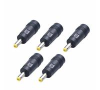 TOP-MAX 5Pcs DC Power Connector Adapter, 5.5x2.1mm Female to 4.8x1.7mm Yellow Tip Male Barrel Jack for Laptop PC