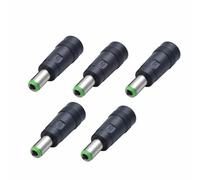 TOP-MAX 5Pcs DC Power Connector Adapter, 5.5x2.1mm Female to 6.3x3.0mm Green Tip Male Barrel Jack for Laptop PC