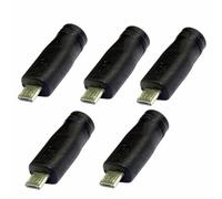 TOP-MAX 5Pcs DC Power Connector Adapter Barrel Jack, 5.5x2.1mm Female to Micro USB Male for Laptop PC