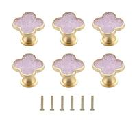 TOP-MAX 6 Pcs Four-Leaf Clover Handle, Creative Cabinet Drawer Pulls Multifunctional Single Hole Zinc Alloy Knobs for Dresser Wardrobe Door Furniture Accessories