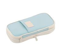 TOP-MAX Big Capacity Pencil Pen Case, Multifunctional Pencil Bag with Compartments, Portable Zip Pen Organizer Pouch for School Office,Macaron Sky Blue