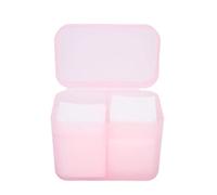 TOP-MAX Cotton Pad Holder, Matte Pink 2 Compartment Cotton Bud Dispenser Plastic Organiser Storage Box for Makeup Sponge Cosmetics Dressing Table Bathroom