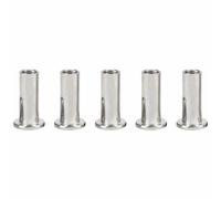 TOP-MAX M8 x 16mm Flat Hex Nuts, Hex Socket Insert Sleeve Nut, Stainless Steel Barrel Nuts, Flat Head Connector for Furniture Repair, 5 Pack