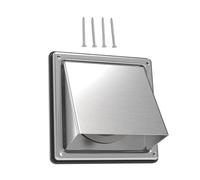 TOP-MAX Square Cowled External Air Vent Wall Vent, 100mm Stainless Steel Airing Grilles with Accessories, Weatherproof Ventilation Hood for Extractor Fans