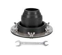 TOP-MAX Tent Flashing Stove Jack Kit, Silicone Tent Flue Flashing Kit with Round Hole Base Camping Accessories for Wood Burner Traveller Stove, Black