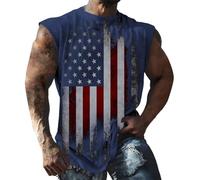 Top Men for Men 4th of July Shirt Patriotic USA Sleeveless Graphic Muscle Shirts Summer Workout Gym Funny Tanks Bowl, navy, 4XL