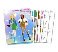 Top Model Sticker Books, Creative Dress Up Sticker Books with 20 Colouring Pages, DIY Top Model Book for Girls Fashion Learning, Dress Me Up Sticker Book for Home School Travel Birthday