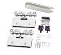 Top Mount Frameless Sliding Glass Door Track, Closet Sliding Door Hardware Kit with Stopper, Heavy Duty Pocket Door Rail for Home Office Partition