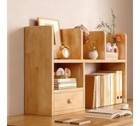 Top-mounted shelf for computer desks, 2-tier multi-purpose shelf for the worktop, space-saving display shelf (Yellow, 60 cm/23.6 inches)