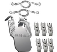 Top-Notch Wall Pro 20Pcs Heavy Duty Claw Drywall Picture Hangers - No Damage Wall Hooks for Easy Hanging of Pictures, etc, Tool-Free, Nail-Free, Holds Up to 40Lbs + 2 Adjustable Steel Wire Rope Cables