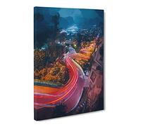 Top Of Lombard Street In San Francisco In Abstract Modern Canvas Wall Art Print Ready to Hang, Framed Picture for Living Room Bedroom Home Office Décor, 24x16 Inch (60x40 cm)