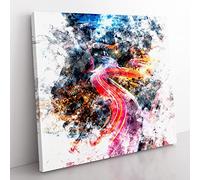Top of Lombard Street in San Francisco Watercolour Modern Canvas Wall Art Print Ready to Hang, Framed Picture for Living Room Bedroom Home Office Décor, 50x50 cm (20x20 Inch)
