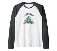 Top of The Elementary: School Food Pyramid Fun Raglan Baseball Tee, Men, Dark Heather/White, S