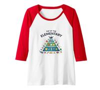 Top of The Elementary: School Food Pyramid Fun Raglan Baseball Tee, Women, Red/White, XL