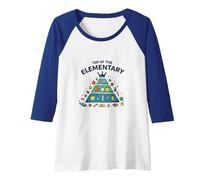 Top of The Elementary: School Food Pyramid Fun Raglan Baseball Tee, Women, Royal Blue/White, L