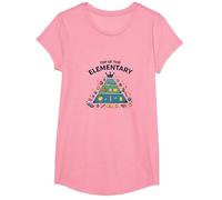 Top of The Elementary: School Food Pyramid Fun T-Shirt, Girls, Pink, Small