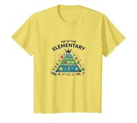 Top of The Elementary: School Food Pyramid Fun T-Shirt, Kids, Lemon, 10 Years