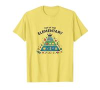 Top of The Elementary: School Food Pyramid Fun T-Shirt, Men, Lemon, XL