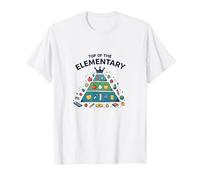 Top of The Elementary: School Food Pyramid Fun T-Shirt, Men, White, 4XL