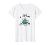Top of The Elementary: School Food Pyramid Fun T-Shirt, Women, White, L