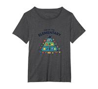 Top of The Elementary: School Food Pyramid Fun T-Shirt, Women's Plus, Dark Heather Grey, 5X