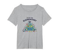 Top of The Elementary: School Food Pyramid Fun T-Shirt, Women's Plus, Heather Grey, 4X
