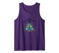 Top of The Elementary: School Food Pyramid Fun Tank Top, Men, Purple, XXL