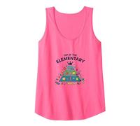 Top of The Elementary: School Food Pyramid Fun Tank Top, Women, Neon Pink, L