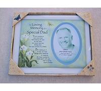 top-of-the-glass DAD MEMORIAL PICTURE FRAME KEEPSAKE IN MEMORY OF A LOVING FATHER