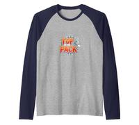 Top of The Pack: Fierce Wolf Leader Emblem Raglan Baseball Tee, Men, Navy/Athletic Heather, XXL