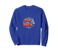 Top of the Pack: Fierce Wolf Leader Emblem Sweatshirt, Adult Unisex, Royal Blue, XXL