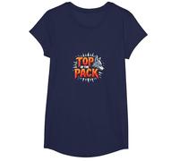 Top of The Pack: Fierce Wolf Leader Emblem T-Shirt, Girls, Navy, Medium