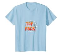 Top of The Pack: Fierce Wolf Leader Emblem T-Shirt, Kids, Baby Blue, 8 Years