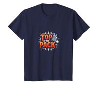 Top of The Pack: Fierce Wolf Leader Emblem T-Shirt, Kids, Navy, 4 Years
