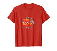Top of The Pack: Fierce Wolf Leader Emblem T-Shirt, Men, Red, 3XL