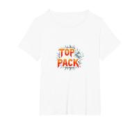 Top of The Pack: Fierce Wolf Leader Emblem T-Shirt, Women's Plus, White, 4X